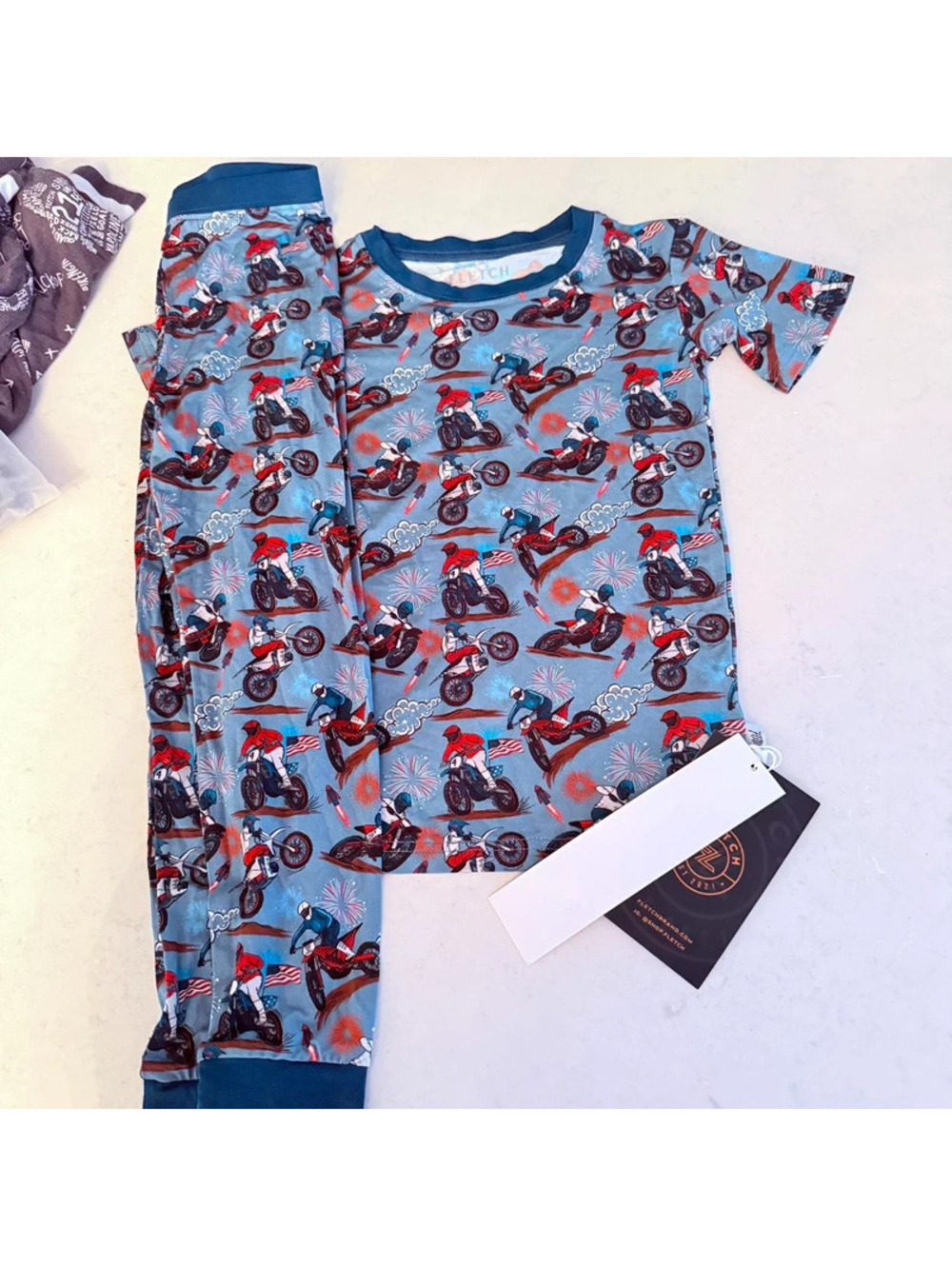 Fletch red white and blue freedom ride bamboo pajamas